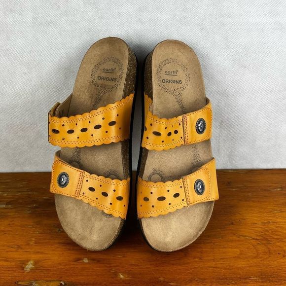 Earth Origins Shoes - Earth Origins Amber Yellow Leather Sandals